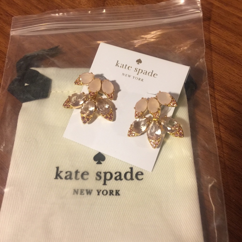 Kate Spade pink gem earrings, blushing blooms